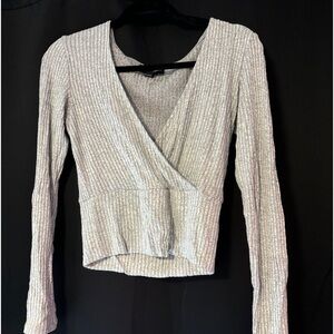 Grey long sleeve crossover